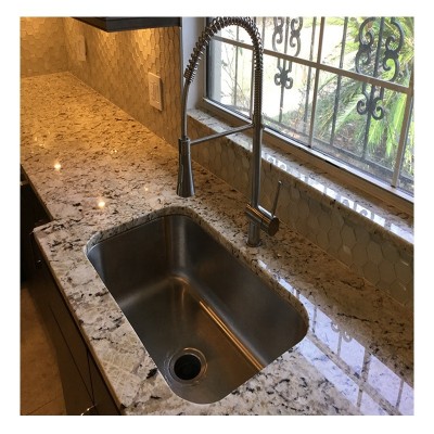 Cheap Grey Flower Granite Countertop Shop Kitchen Commercial Bathroom Basin Granite Vanity Tops